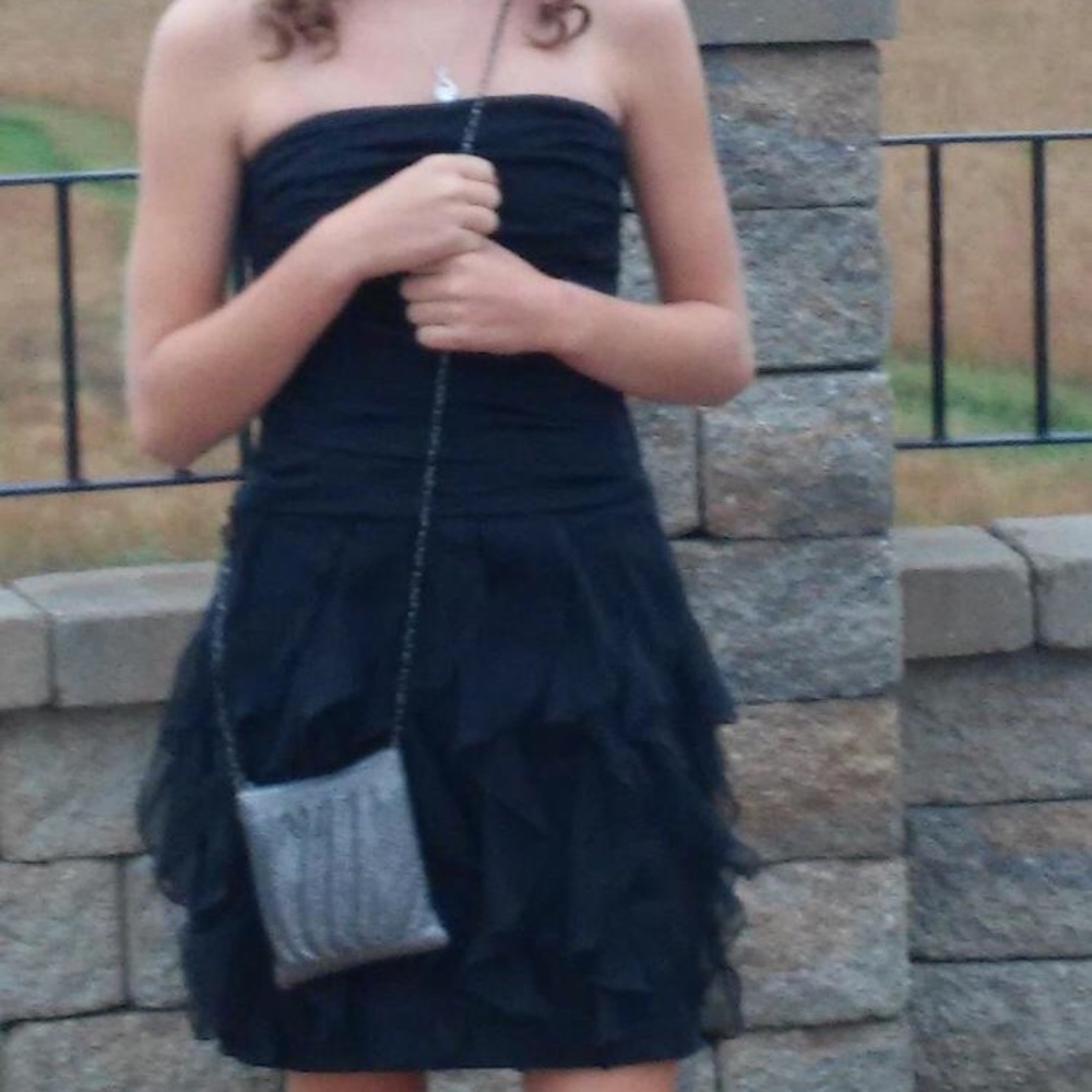 Black dress with ruffles